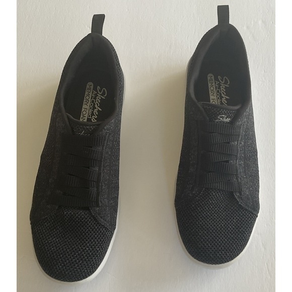 Skechers Shoes - Skechers Black Dark Gray Air-Cooled‎ Memory Foam Sneakers Size 9